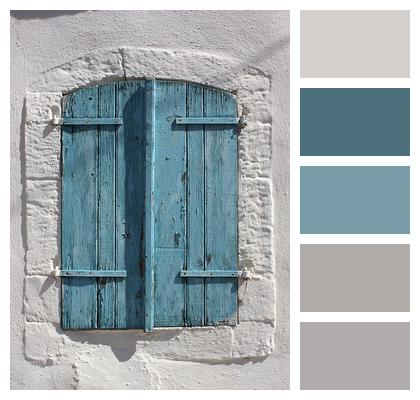 Shutters Mediterranean White Wall Blue Image